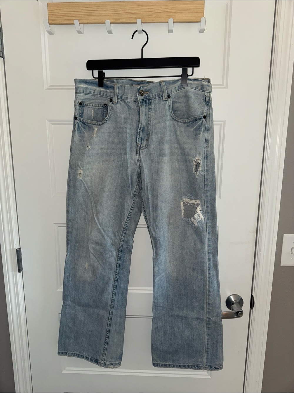 Mossimo Supply Co. Light Blue Distressed Denim Jeans